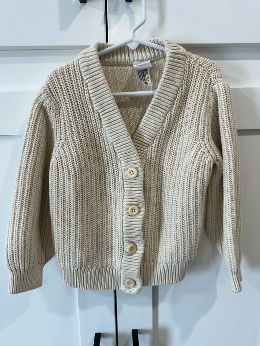 Hanna Andersson Cream Chunky Button-Front Cardigan